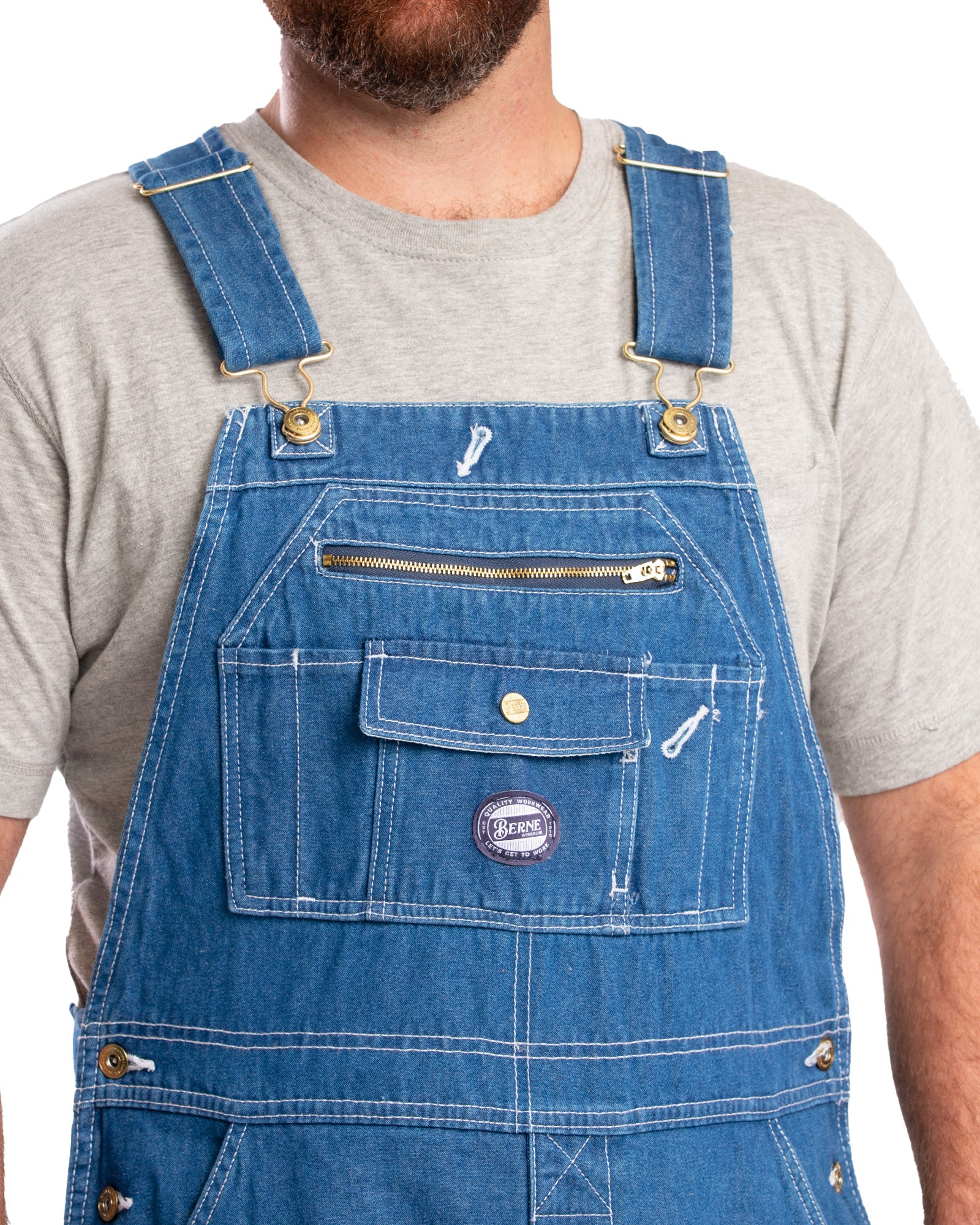 Vintage Unlined Washed Denim Bib Overall - Image 6