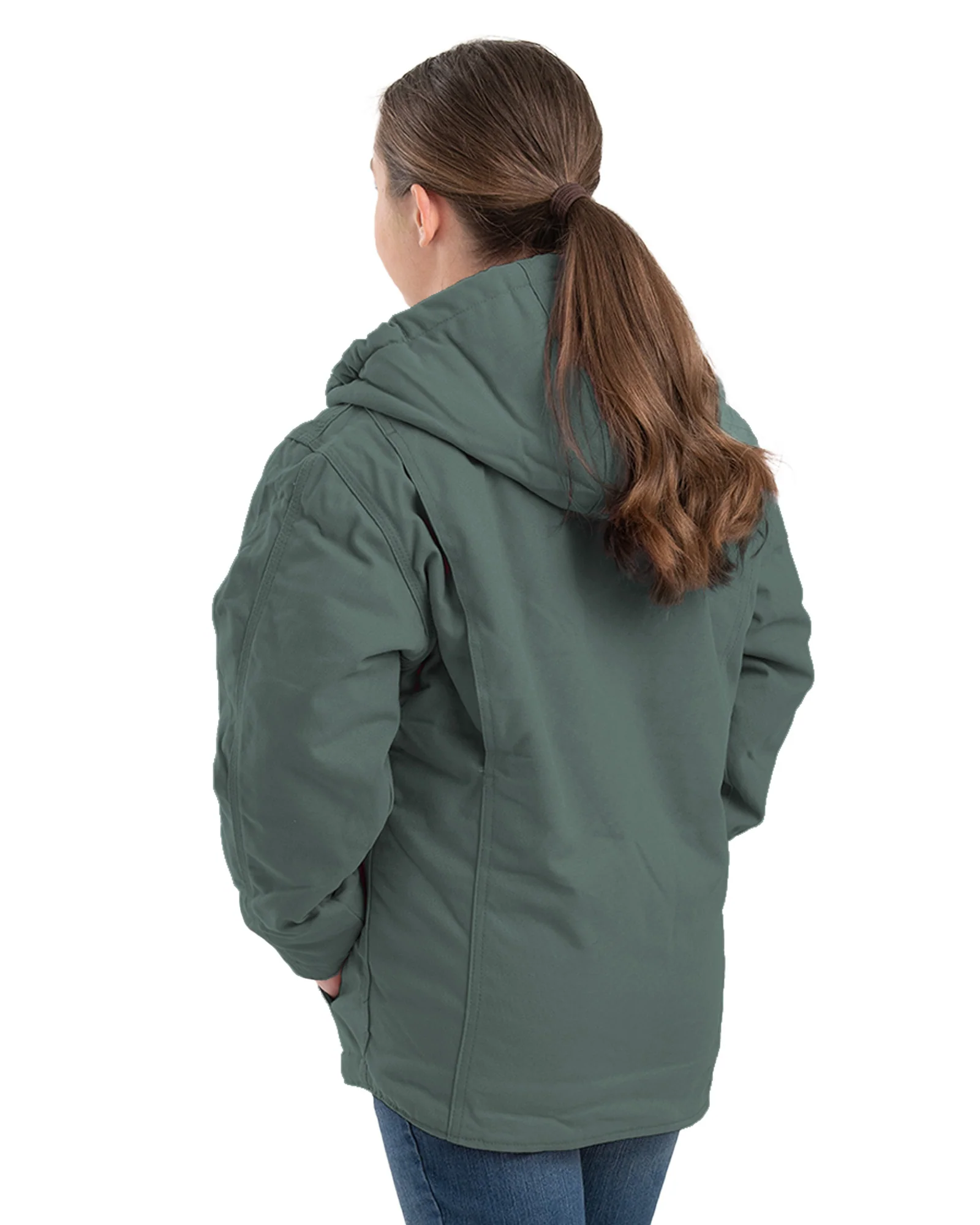 Girls' Sherpa-Lined Softstone Duck Hooded Jacket - Image 5