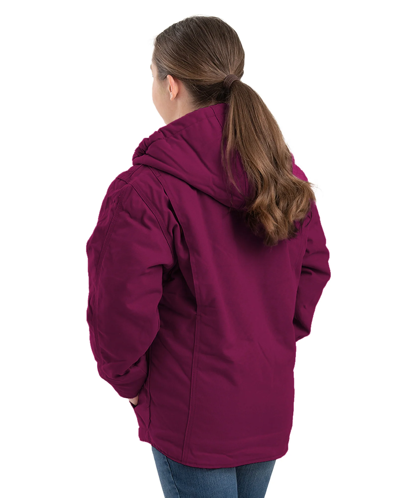 Girls' Sherpa-Lined Softstone Duck Hooded Jacket - Image 7