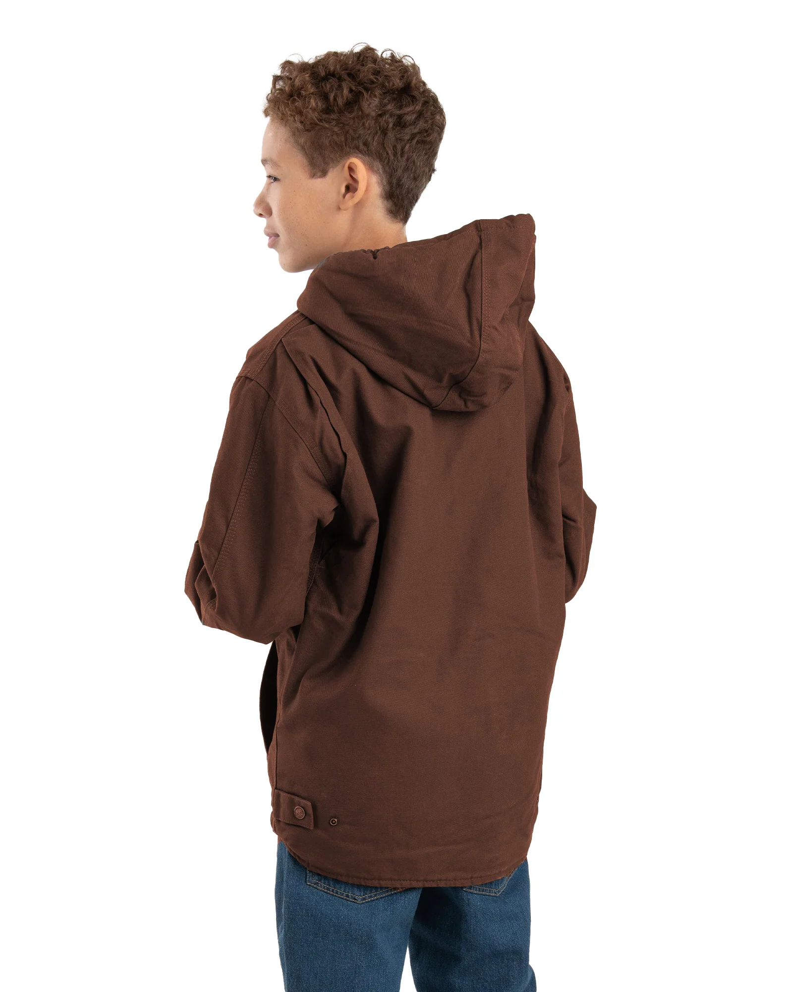 Youth Sherpa-Lined Softstone Duck Hooded Jacket - Image 6