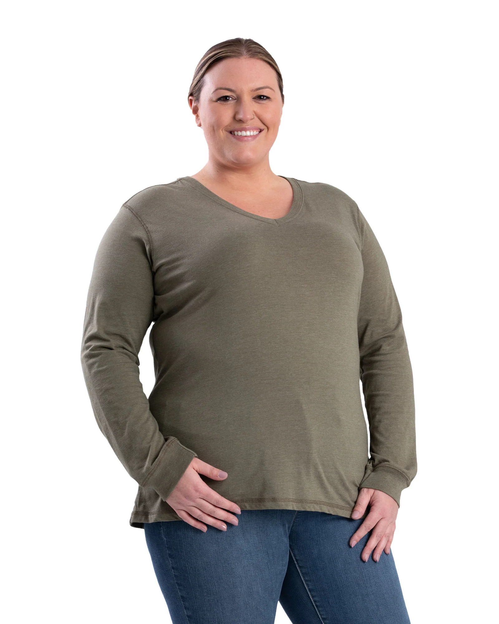 Women's Performance V-Neck Long Sleeve T-Shirt - Image 11