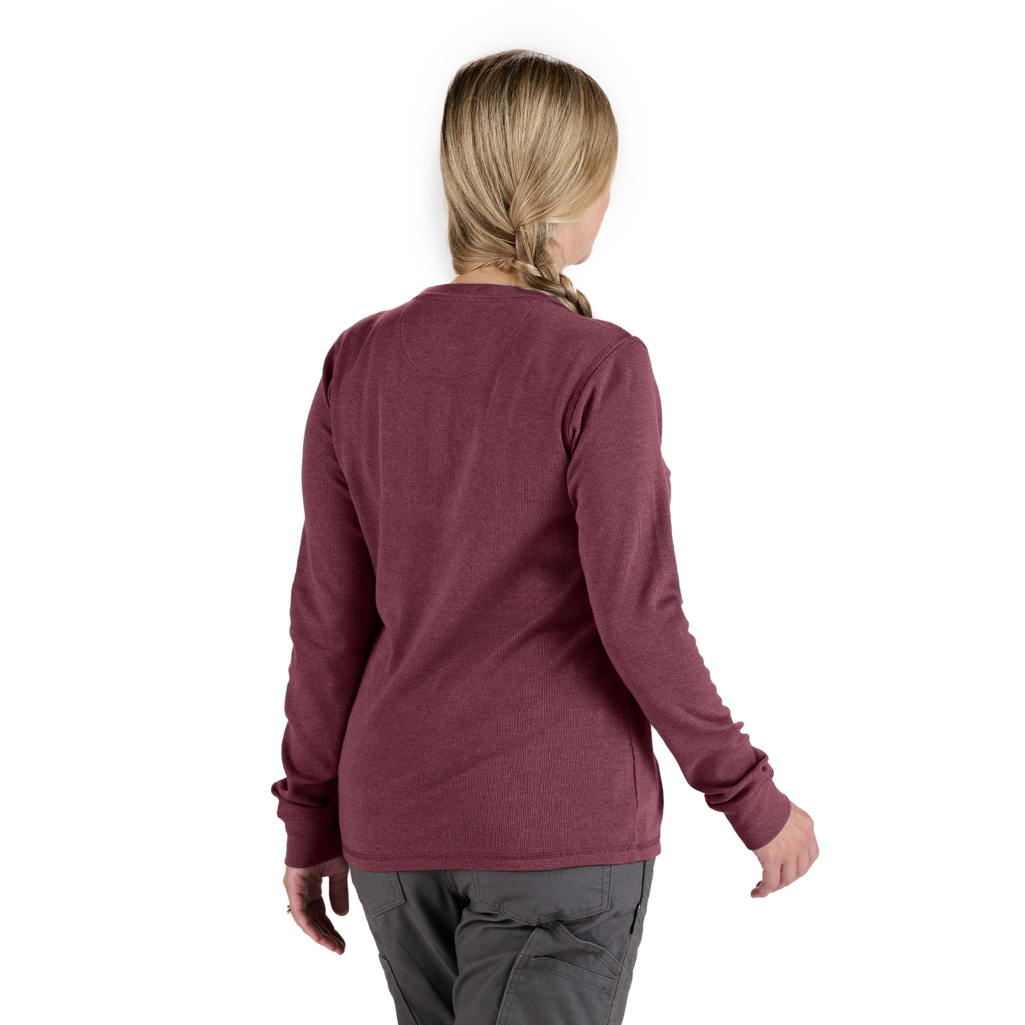 Women's Heavyweight Rib-Knit Long Sleeve Henley - Image 11
