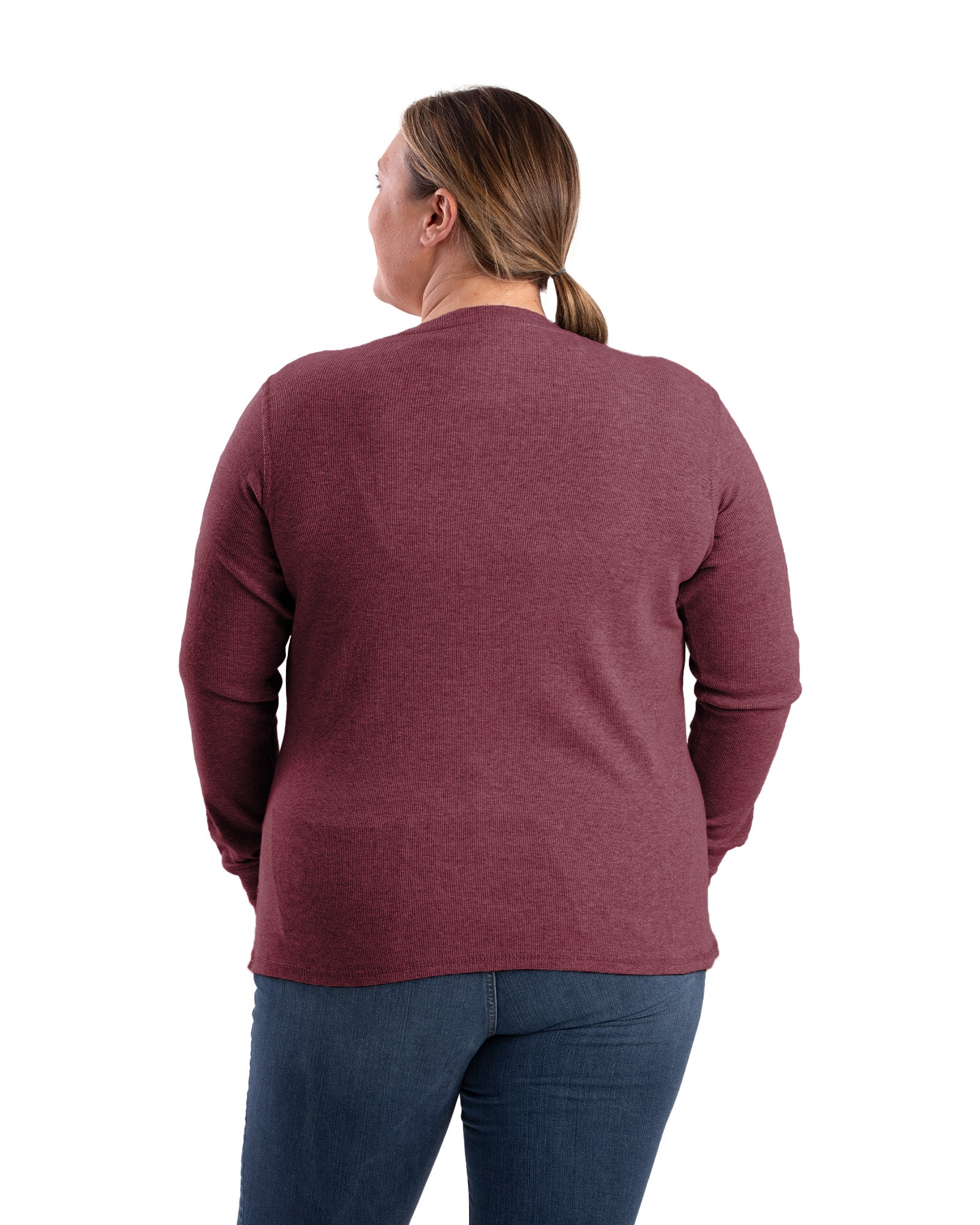 Women's Heavyweight Rib-Knit Long Sleeve Henley - Image 13