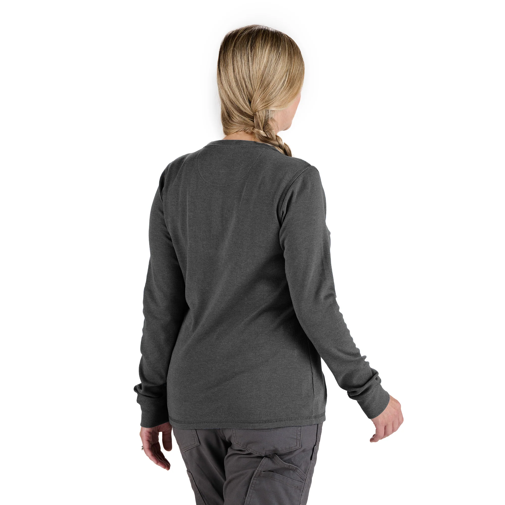 Women's Heavyweight Rib-Knit Long Sleeve Henley - Image 7