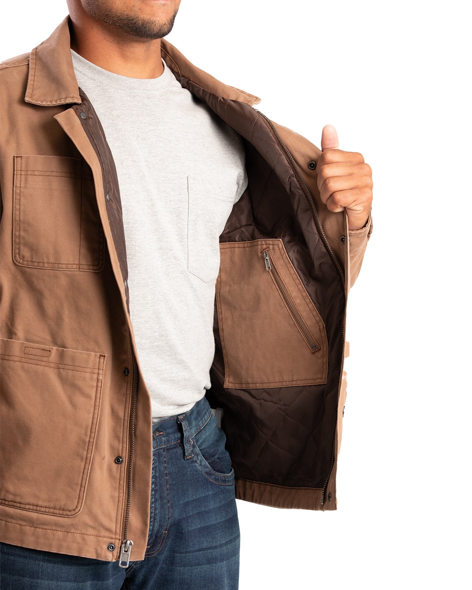 Men's Vintage Washed Duck Chore Coat - Image 3
