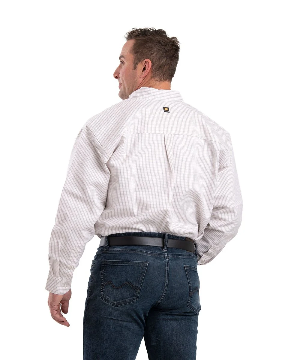 Flame Resistant Button Down Plaid Long Sleeve Work Shirt - Image 6