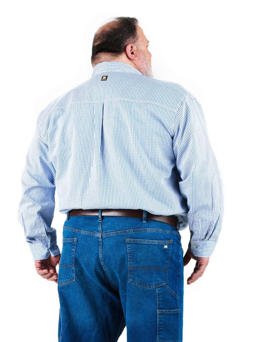 Flame Resistant Button Down Plaid Long Sleeve Work Shirt - Image 9