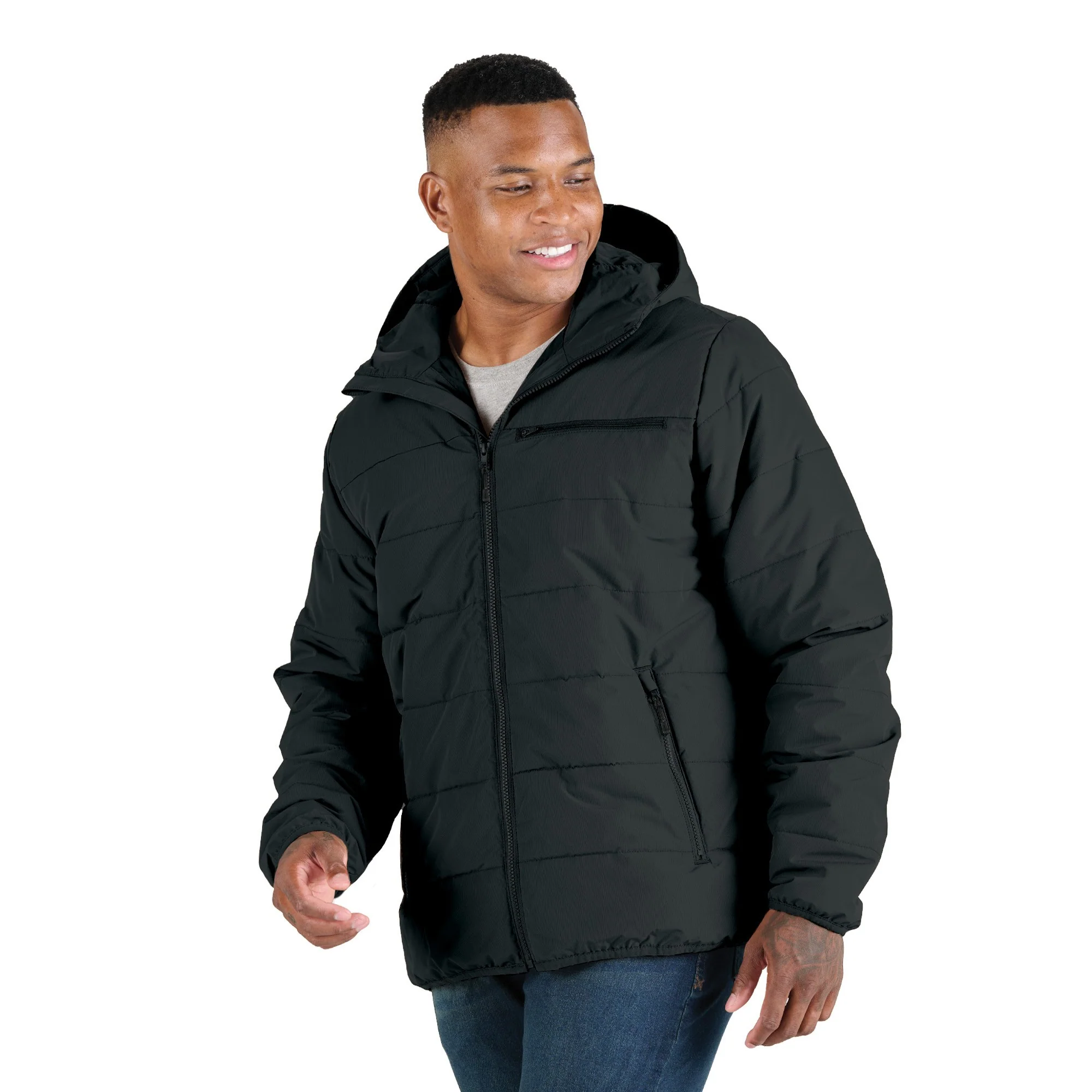 Channel Quilt Ripstop Hooded Jacket - Image 7