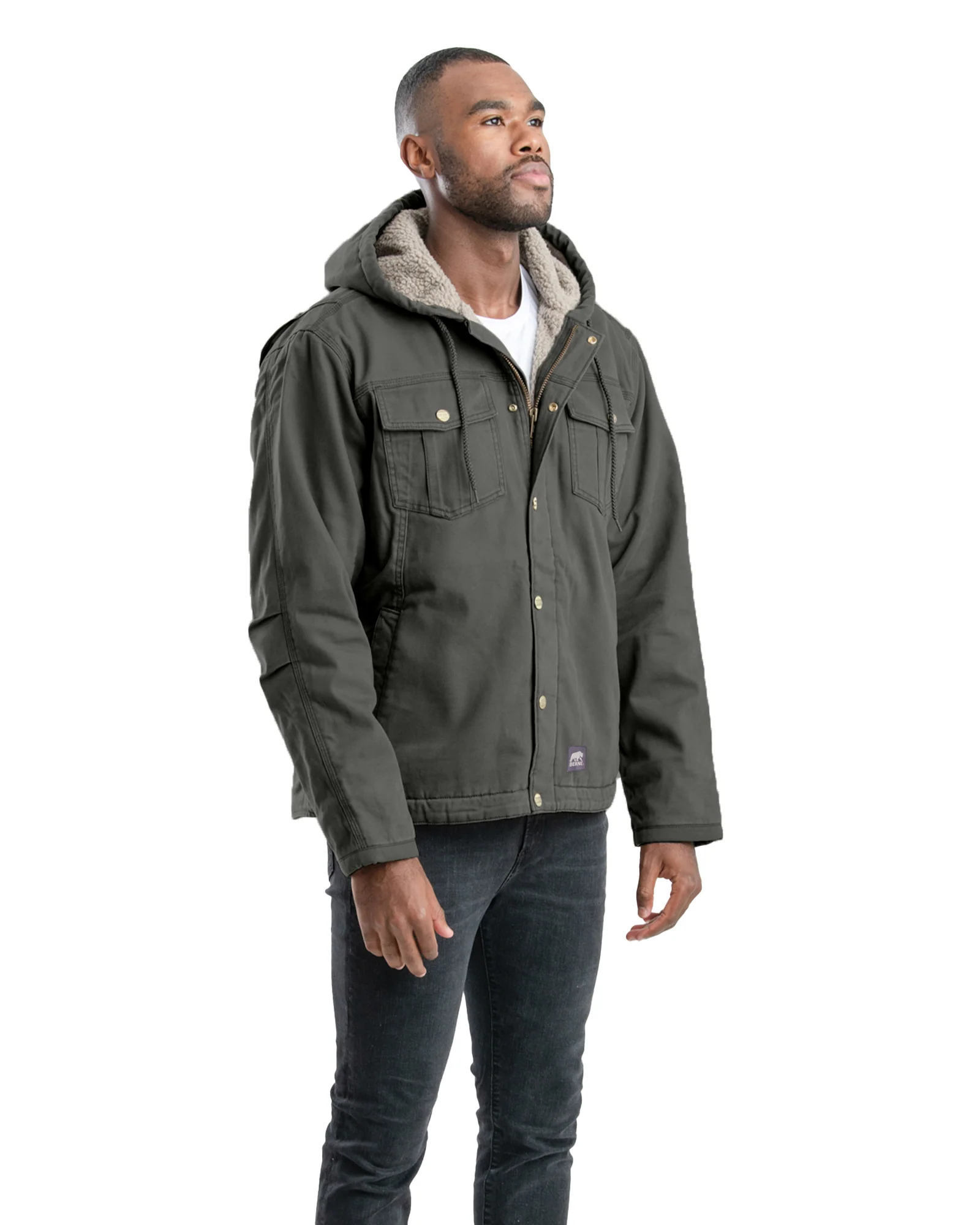 Washed Sherpa-Lined Hooded Jacket - Image 3