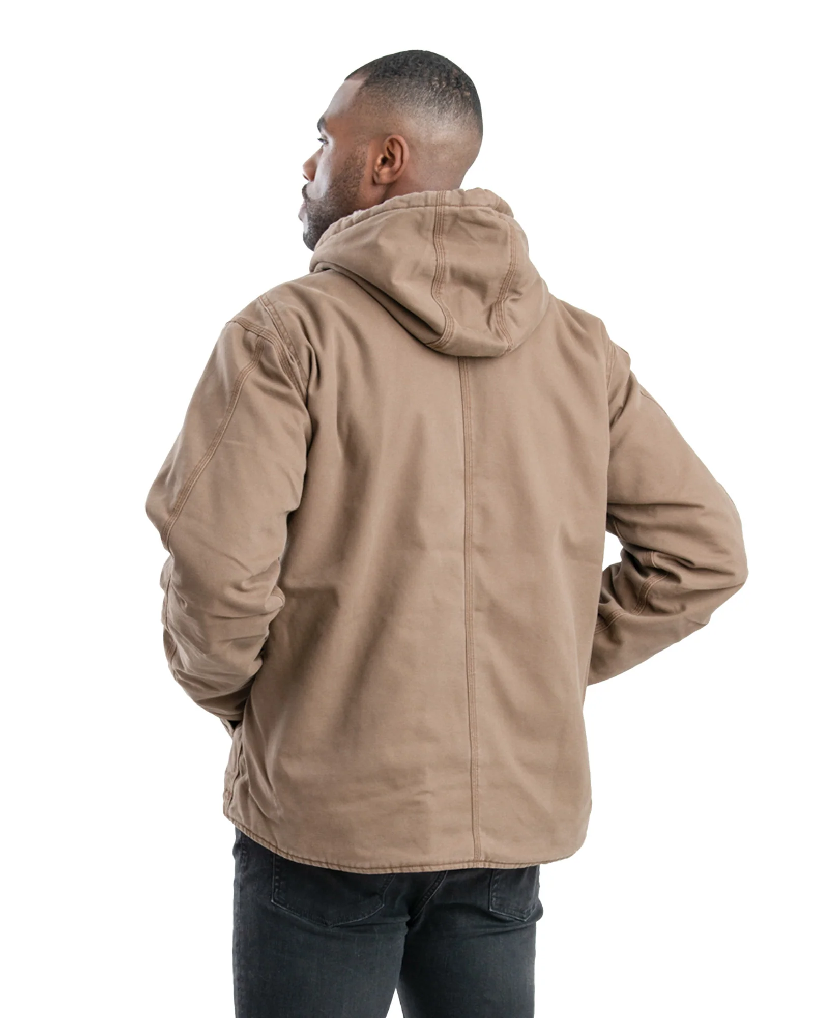 Vintage Washed Sherpa-Lined Hooded Jacket - Image 6