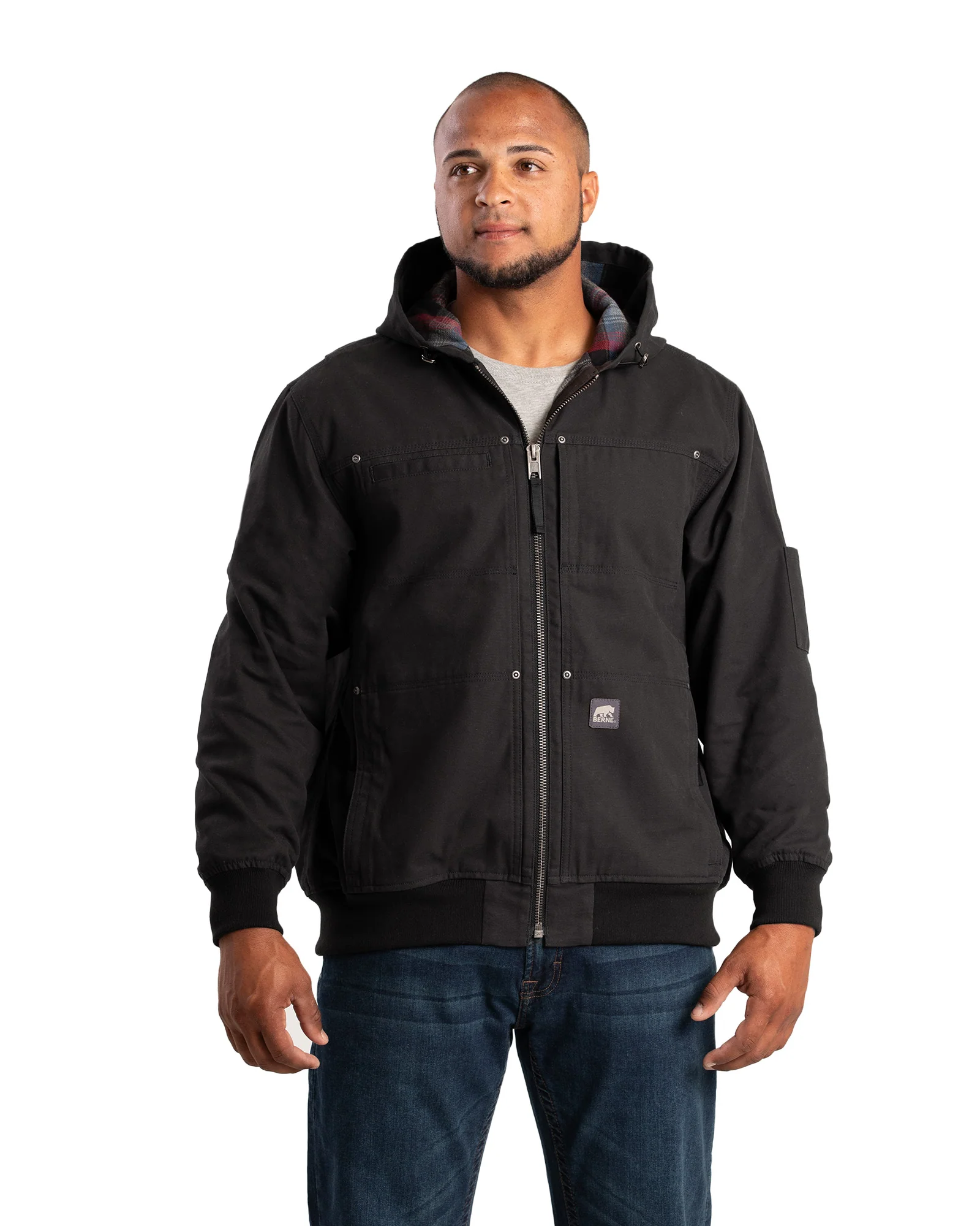 Men's Duck Flannel-Lined Hooded Work Jacket - Image 5