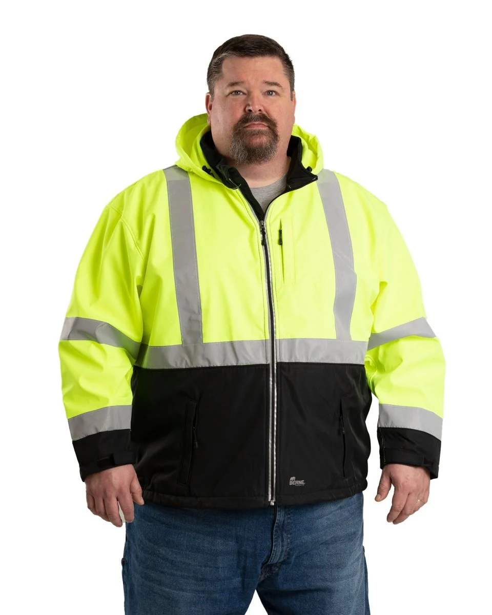 Hi Vis Class 3 Hooded Softshell Jacket - Image 4