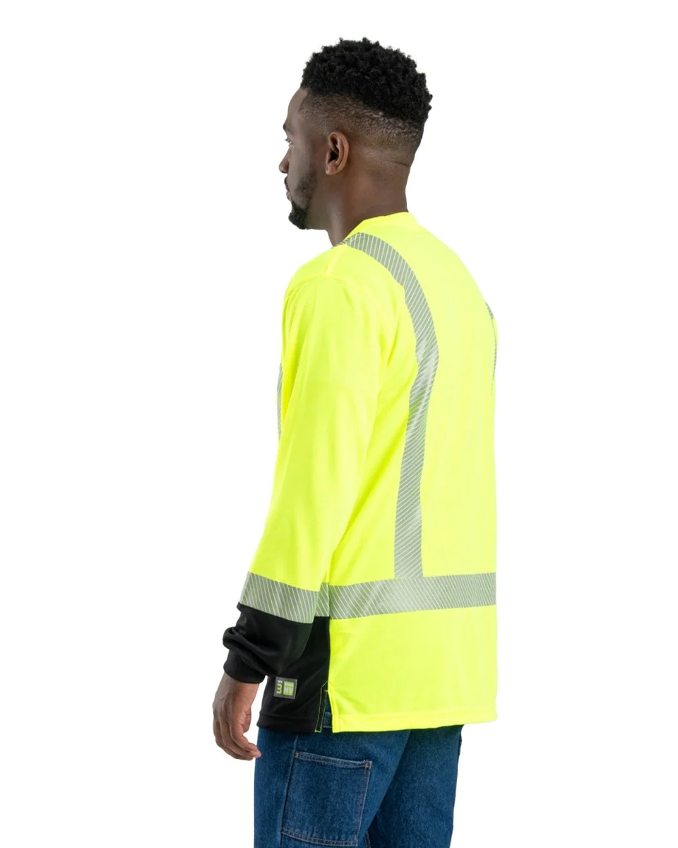 Hi Vis Class 3 Color Block Long Sleeve T-Shirt - Image 2