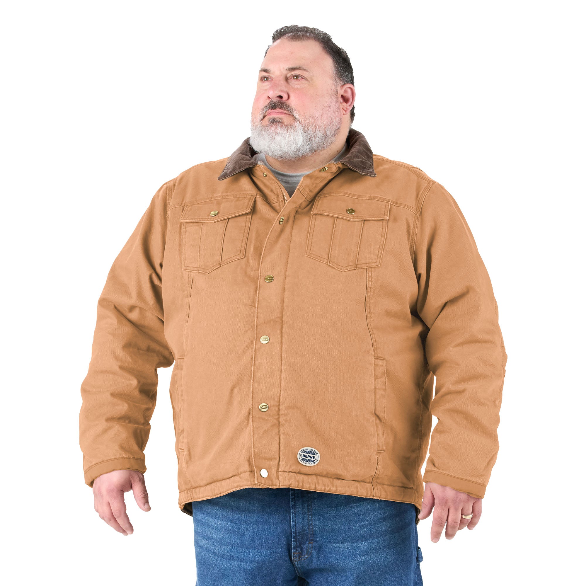 Vintage Washed Sherpa-Lined Work Jacket - Image 7