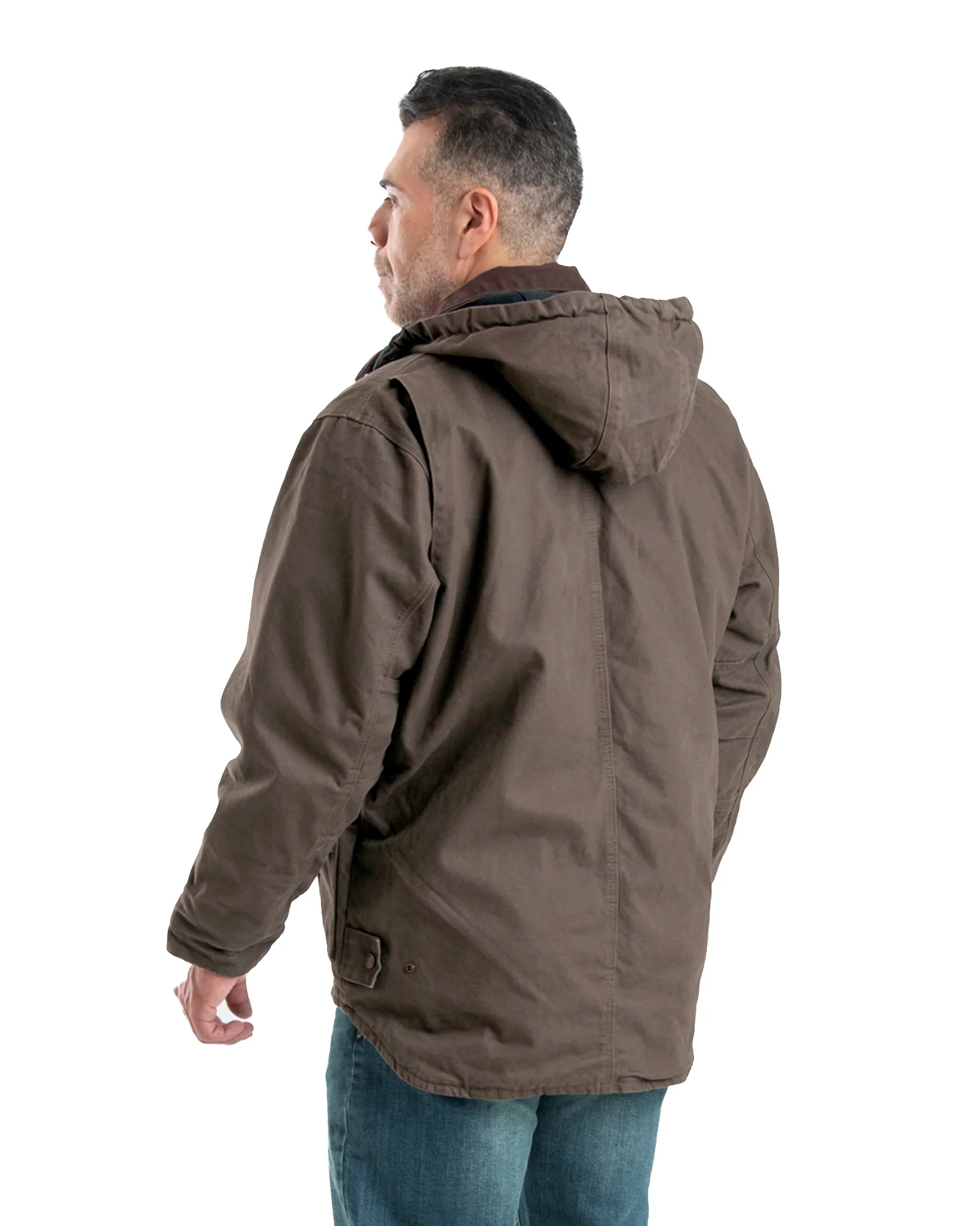 Men's Washed Duck Zip-Off Hooded Work Coat - Image 3