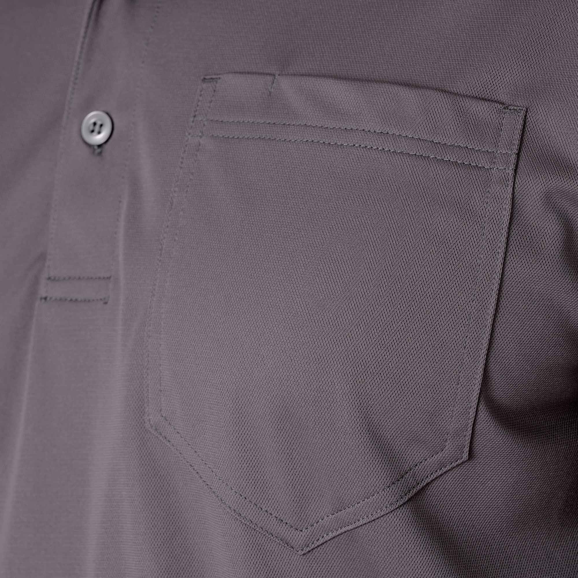 Short Sleeve Ribbed Collar Pocket Polo Shirt - Image 5