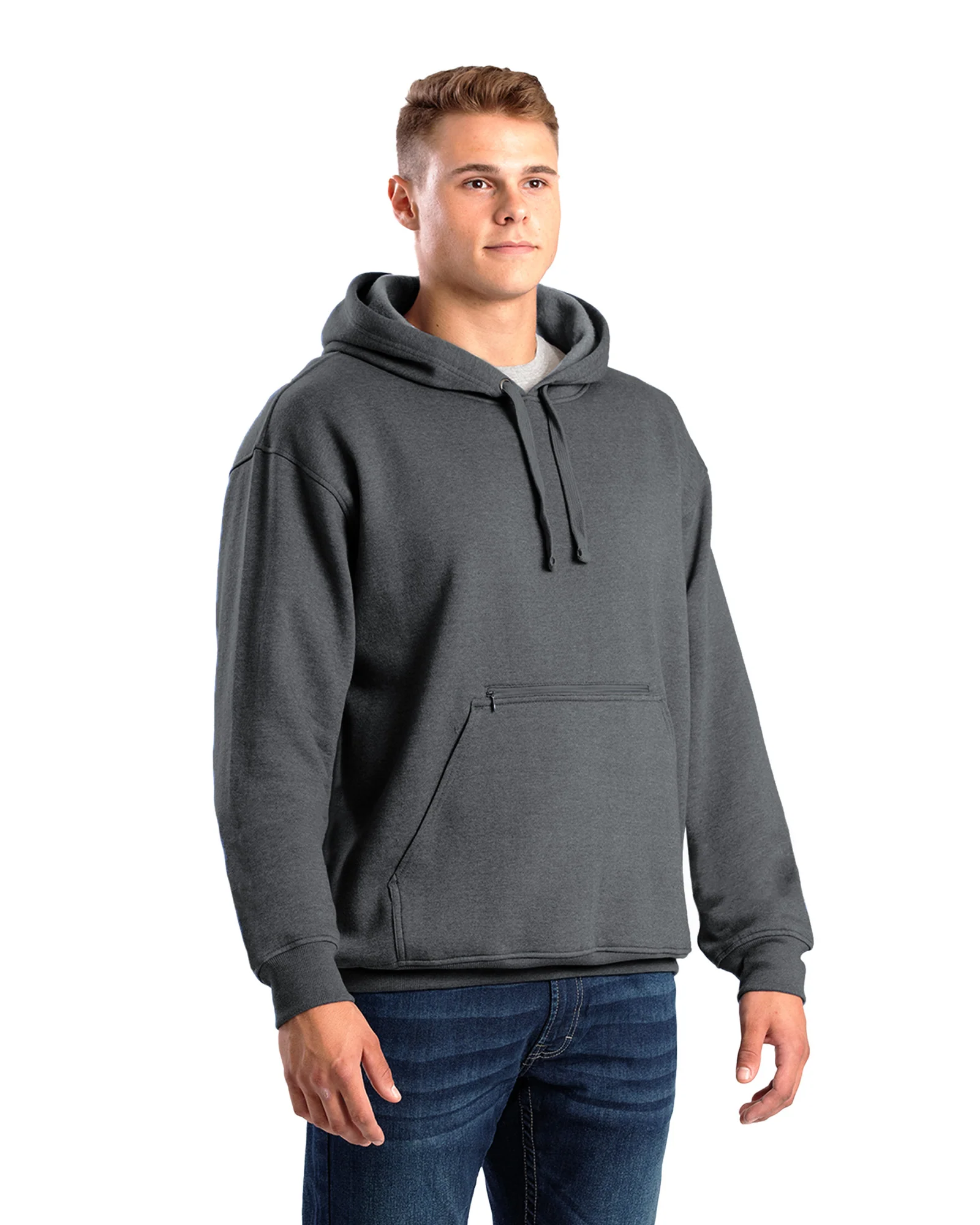 Men's Zippered Pocket Hooded Pullover Sweatshirt - Image 9