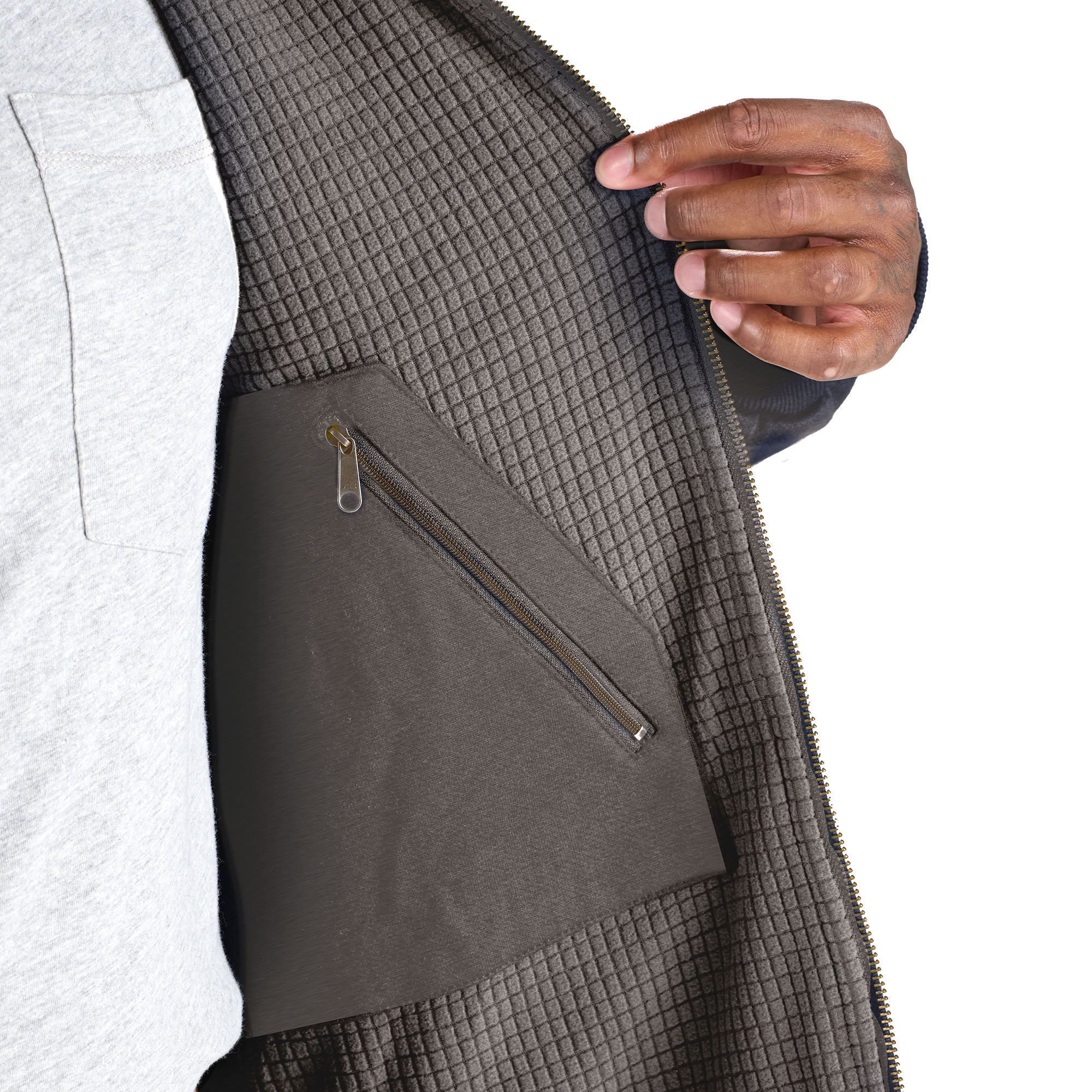 Heritage Grid Fleece-Lined Full-Zip Hooded Sweatshirt - Image 4
