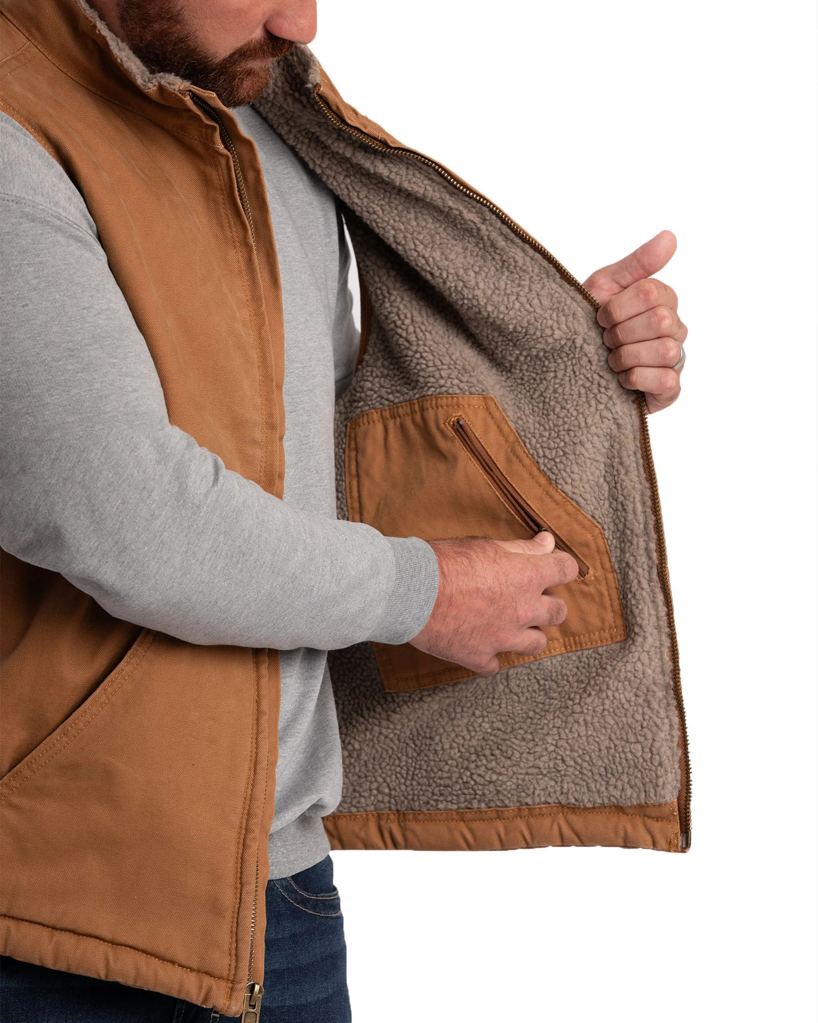 Heartland Sherpa-Lined Washed Duck Vest - Image 3