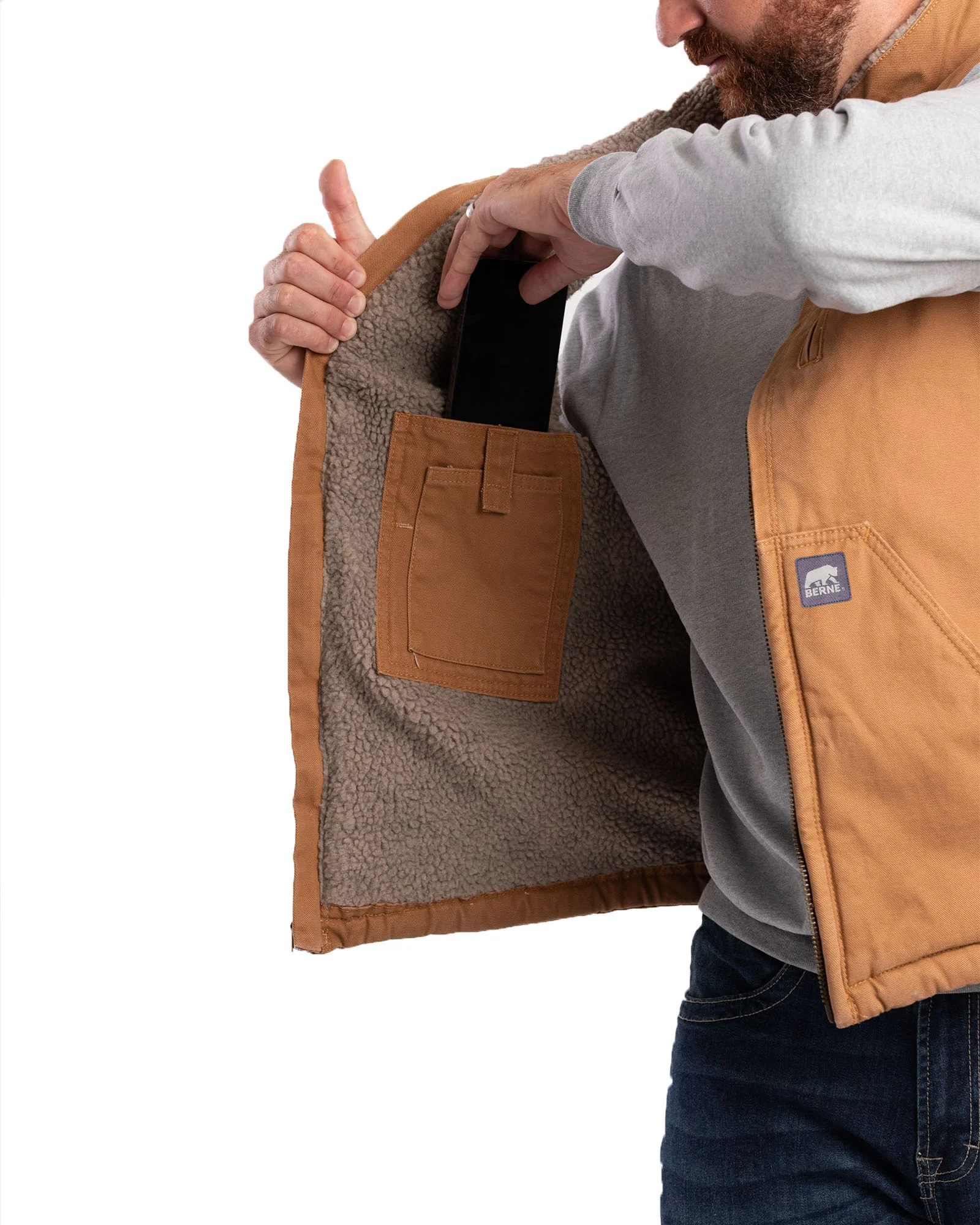 Heartland Sherpa-Lined Washed Duck Vest - Image 5