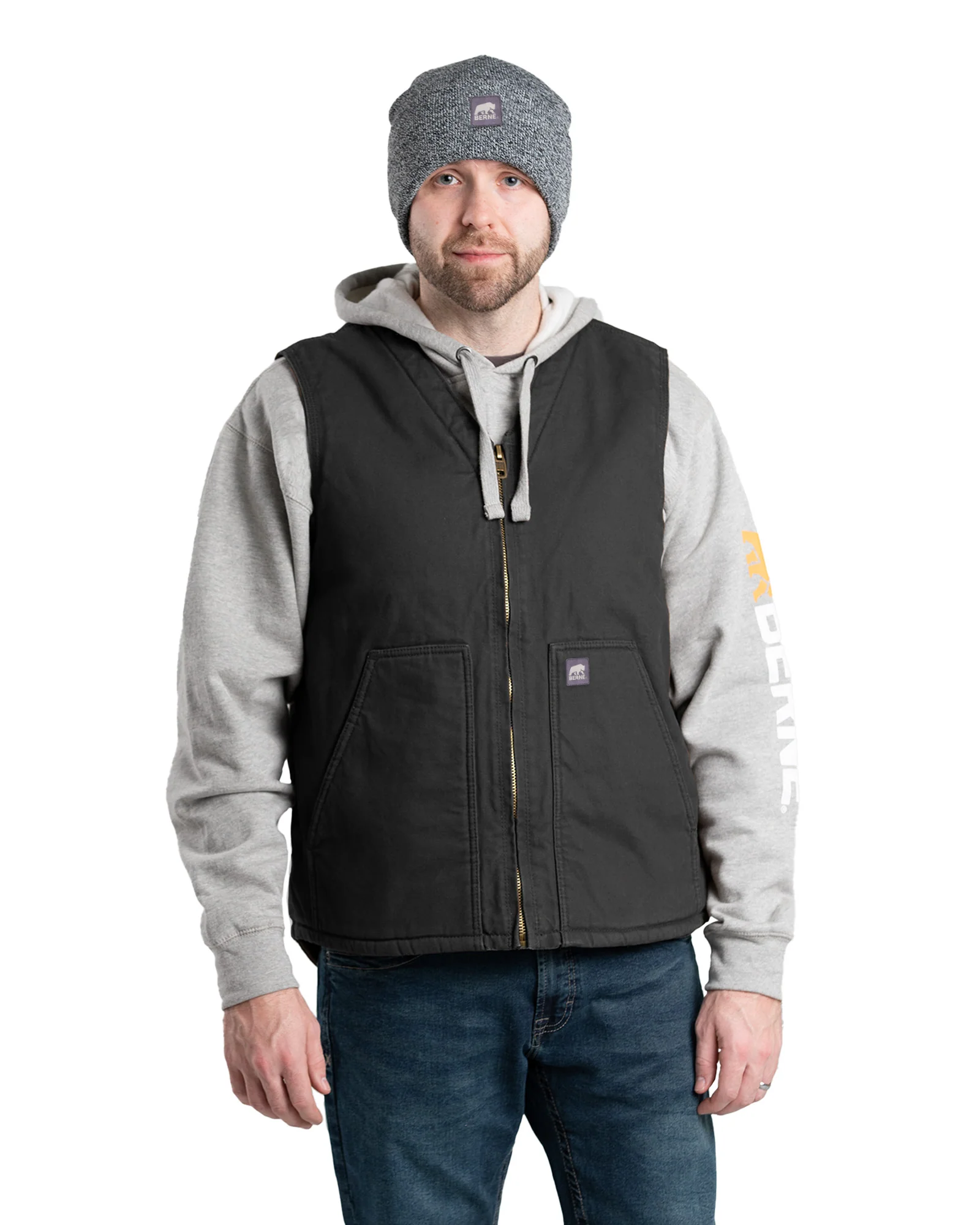 Heartland Sherpa-Lined Washed Duck V-Neck Vest - Image 7