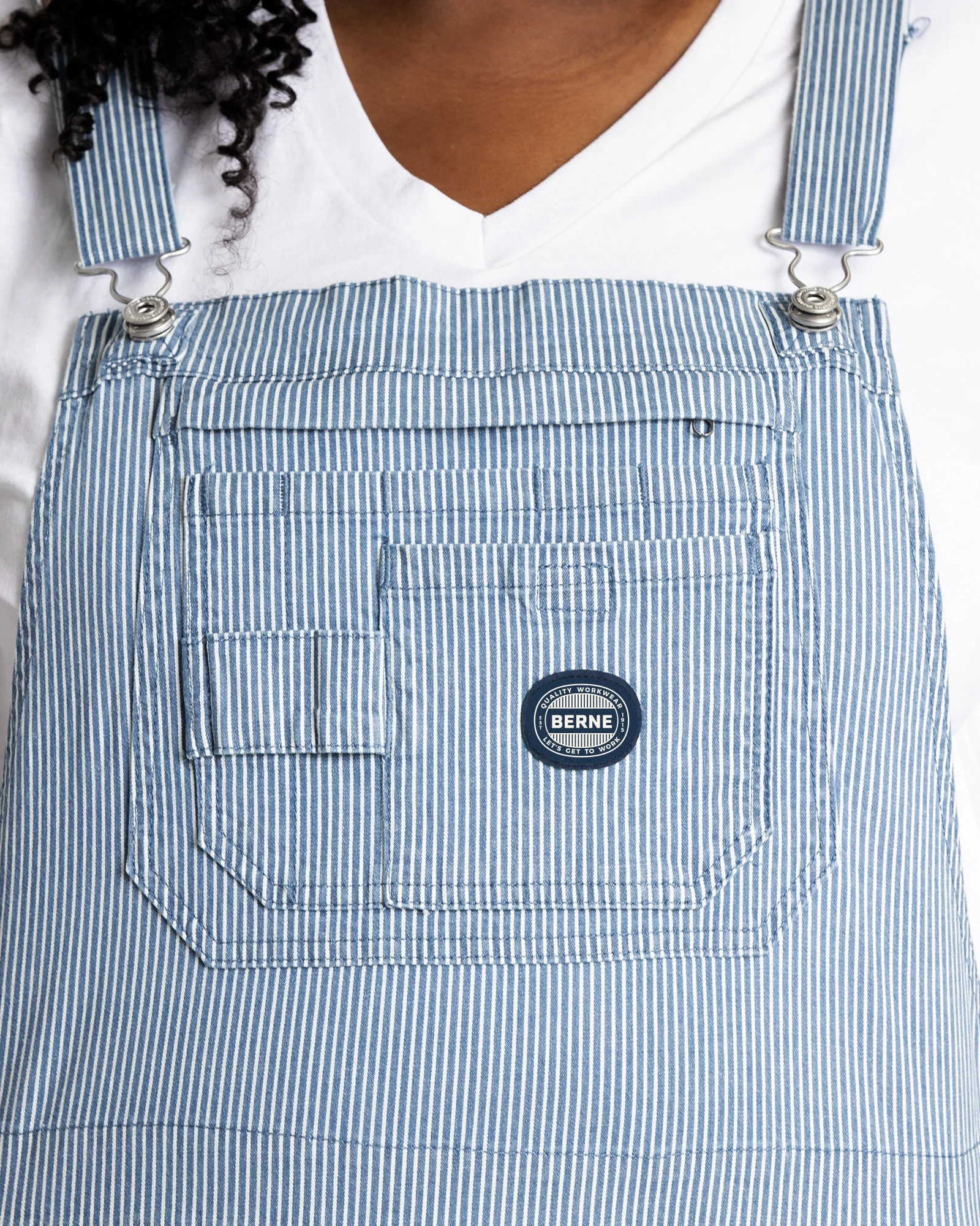 Women's Vintage Washed Flex Hickory Stripe Bib Overall - Image 10