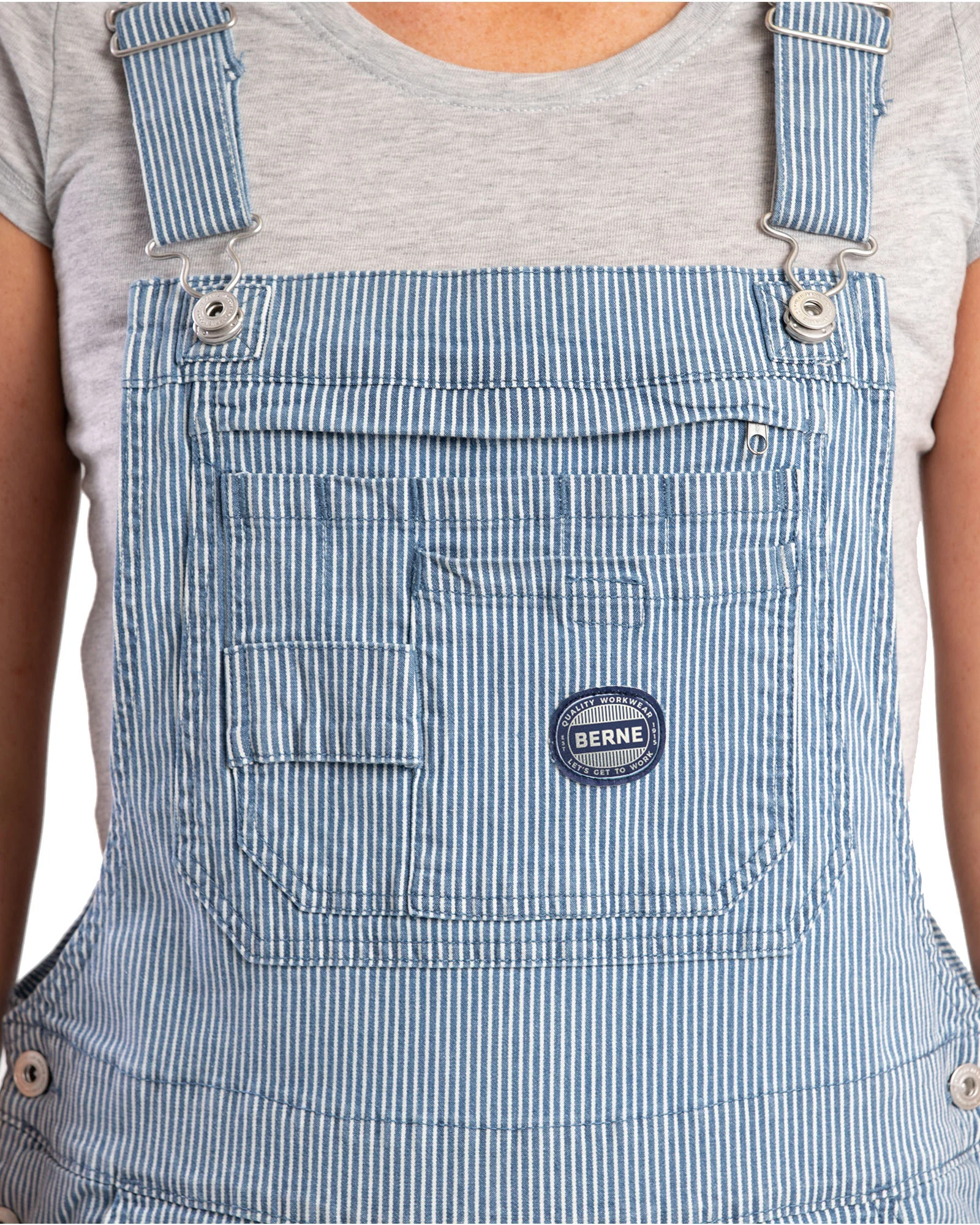Women's Vintage Washed Flex Hickory Stripe Bib Overall - Image 3