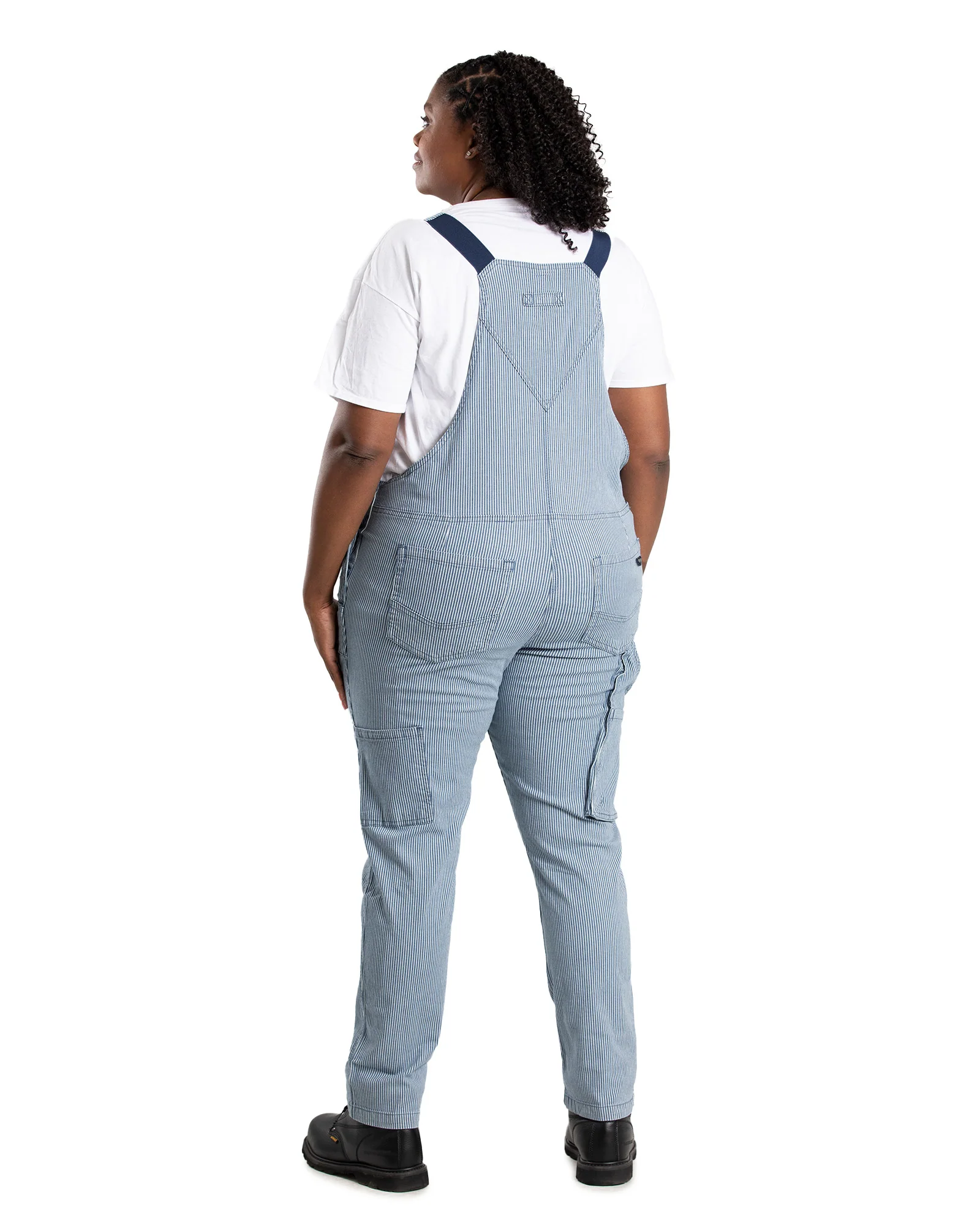 Women's Vintage Washed Flex Hickory Stripe Bib Overall - Image 9