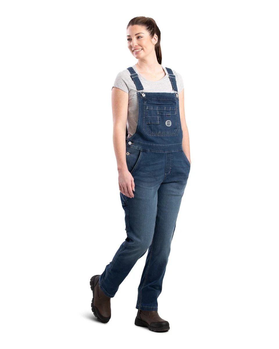 Women's Vintage Washed Flex Denim Bib Overall - Image 3