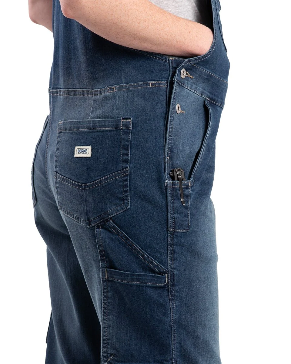 Women's Vintage Washed Flex Denim Bib Overall - Image 4