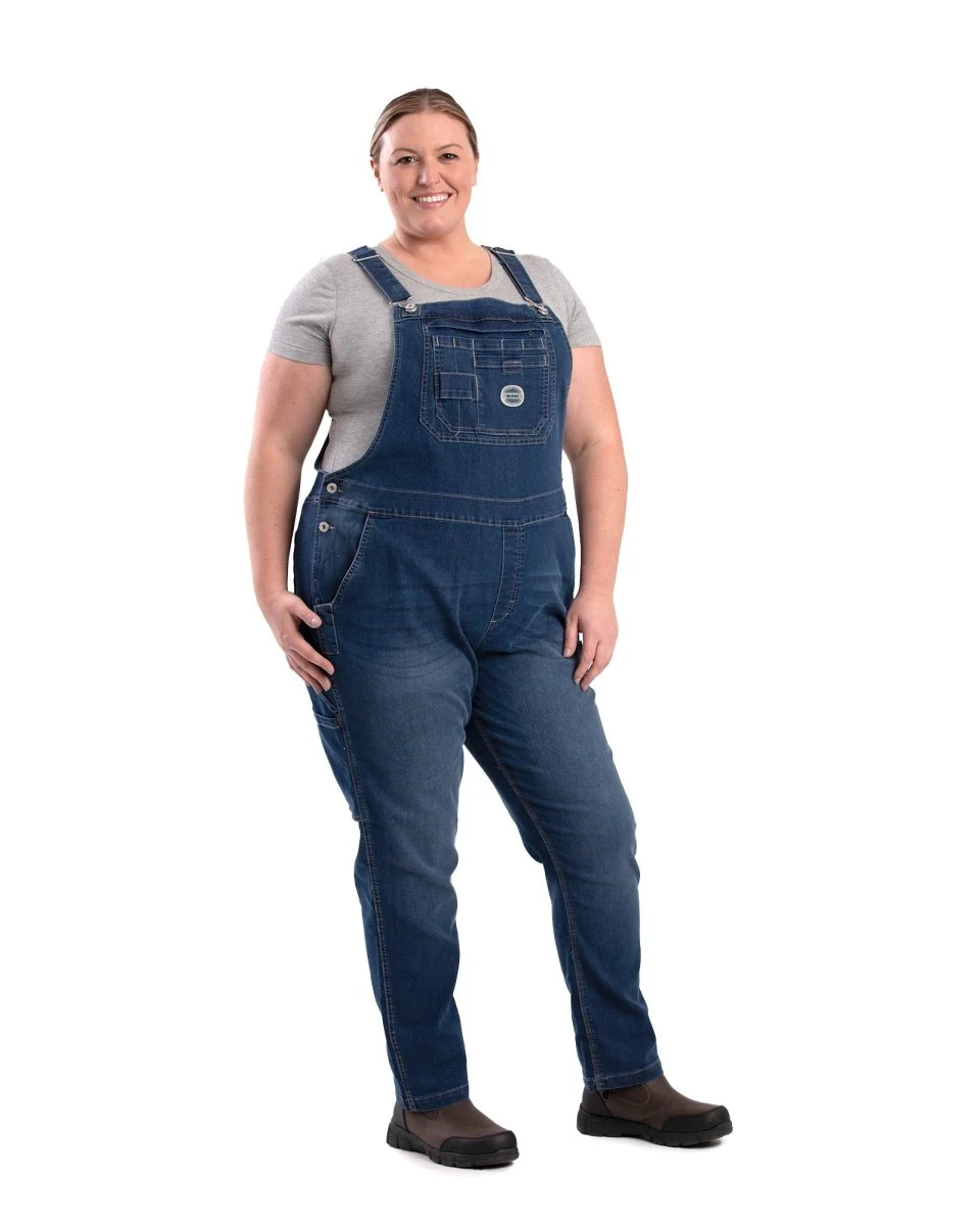 Women's Vintage Washed Flex Denim Bib Overall - Image 7