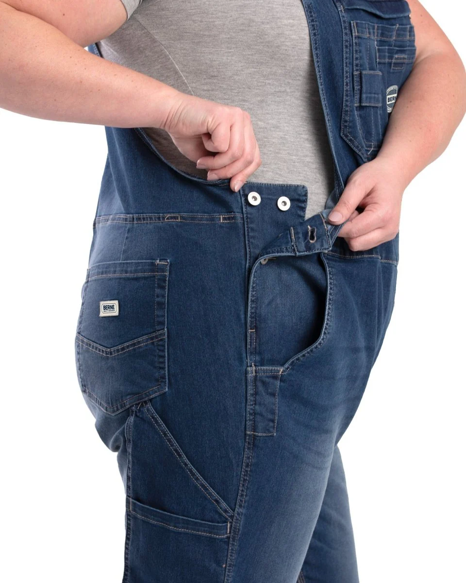 Women's Vintage Washed Flex Denim Bib Overall - Image 9
