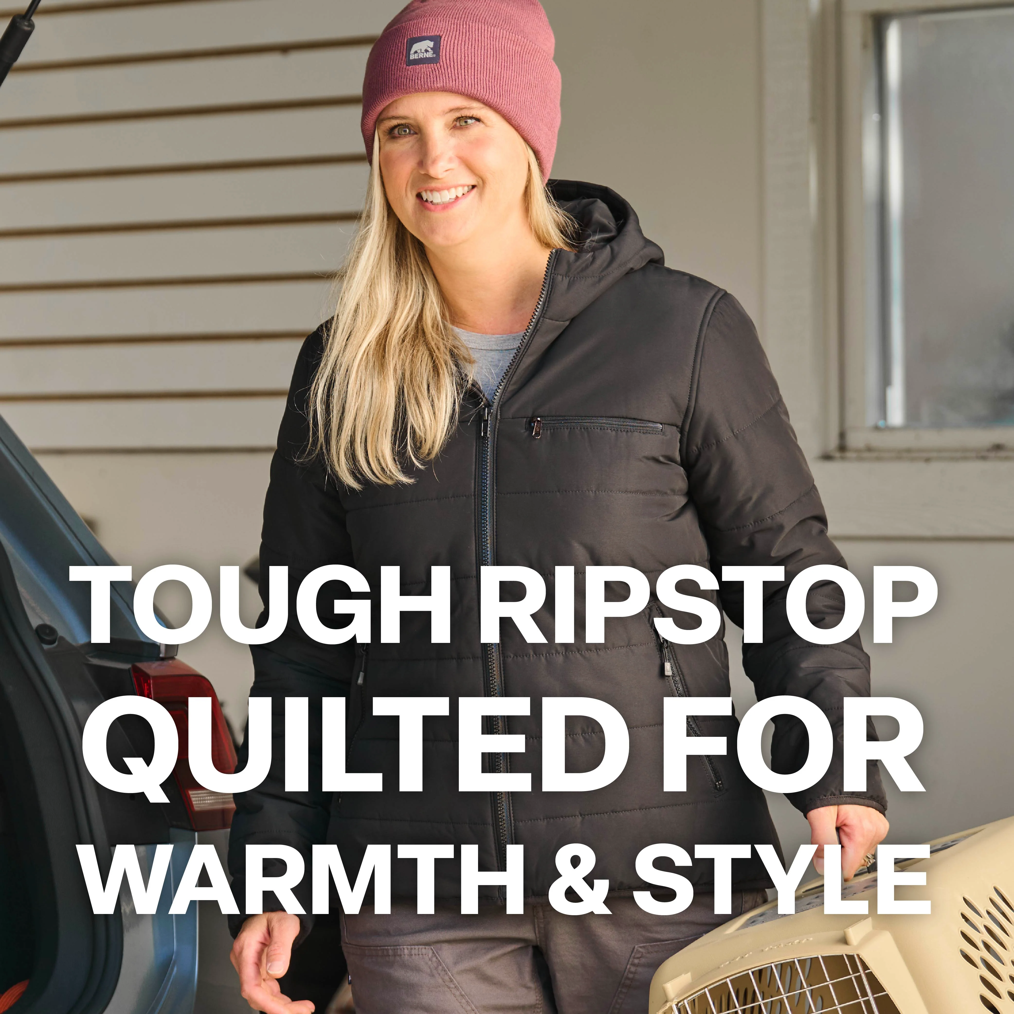 Women's Channel Quilt Ripstop Hooded Jacket - Image 3