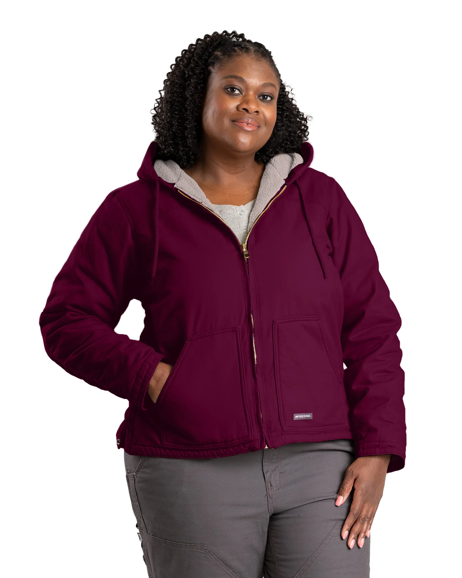 Women's Sherpa-Lined Duck Hooded Jacket - Image 3