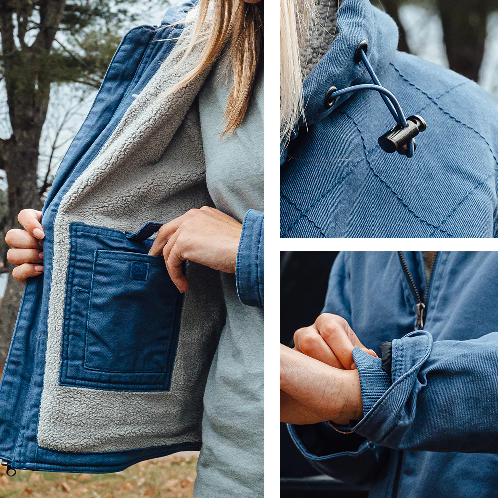 Women's Sherpa-Lined Twill Hooded Work Jacket - Image 5
