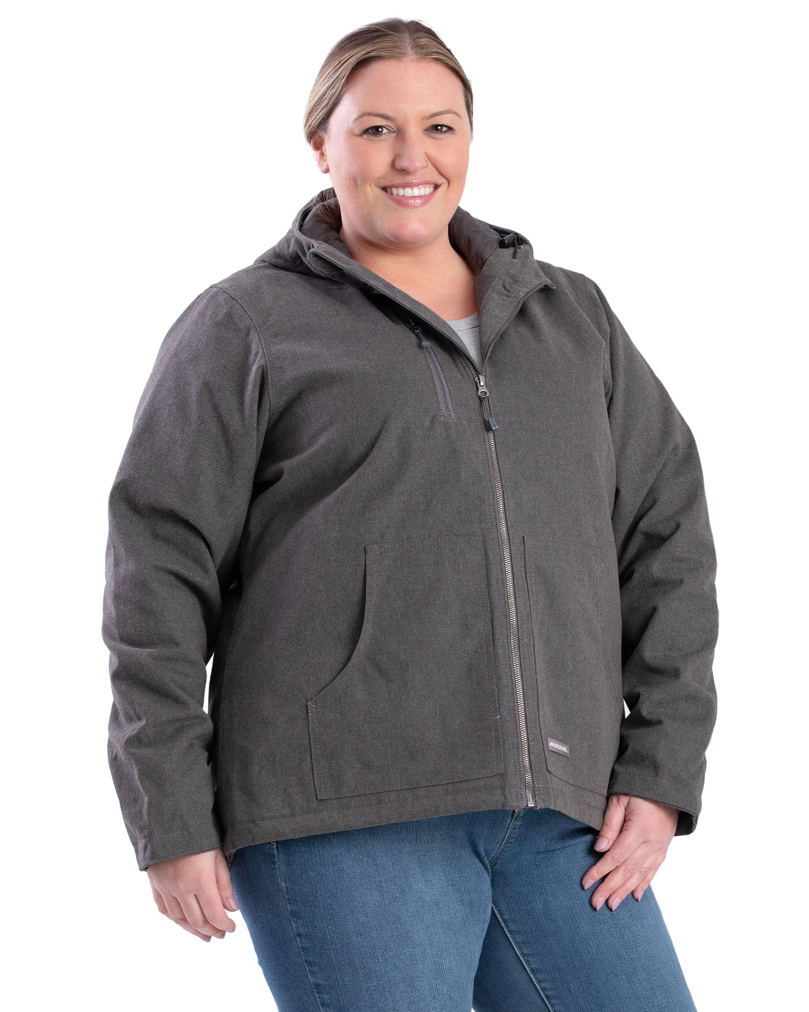 Women's Heathered Duck Hooded Jacket - Image 5