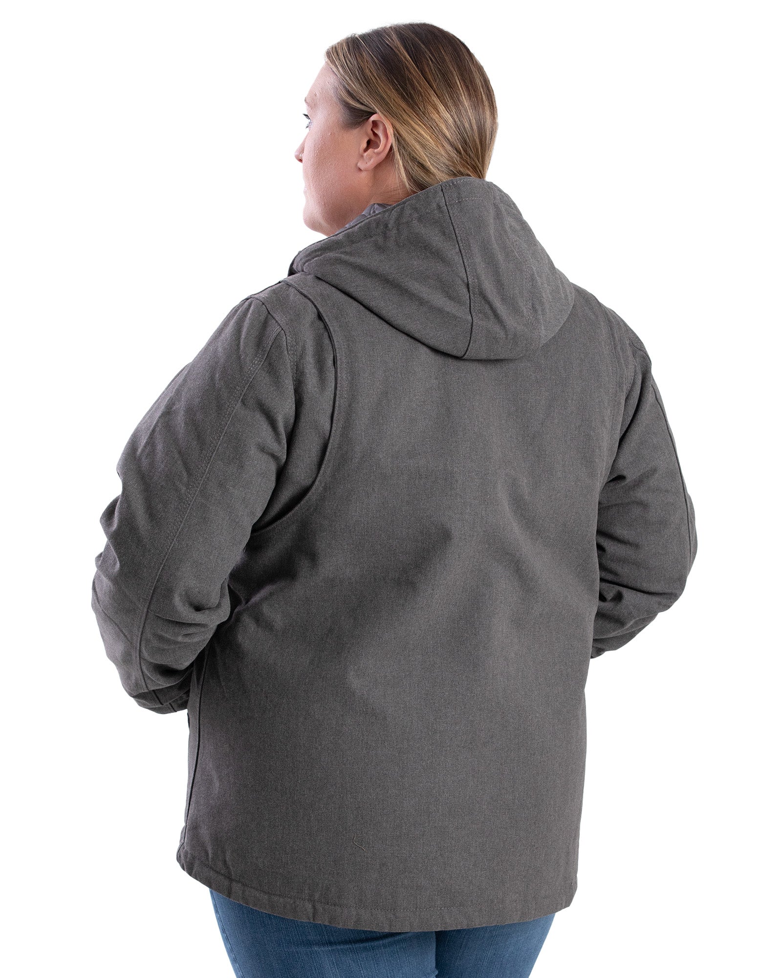 Women's Heathered Duck Hooded Jacket - Image 6