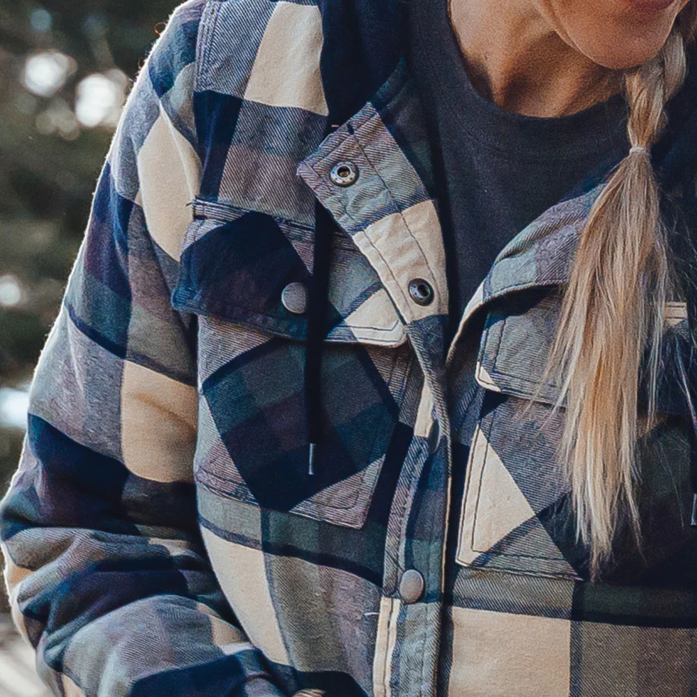 Women's Flannel Hooded Shirt Jacket - Image 5
