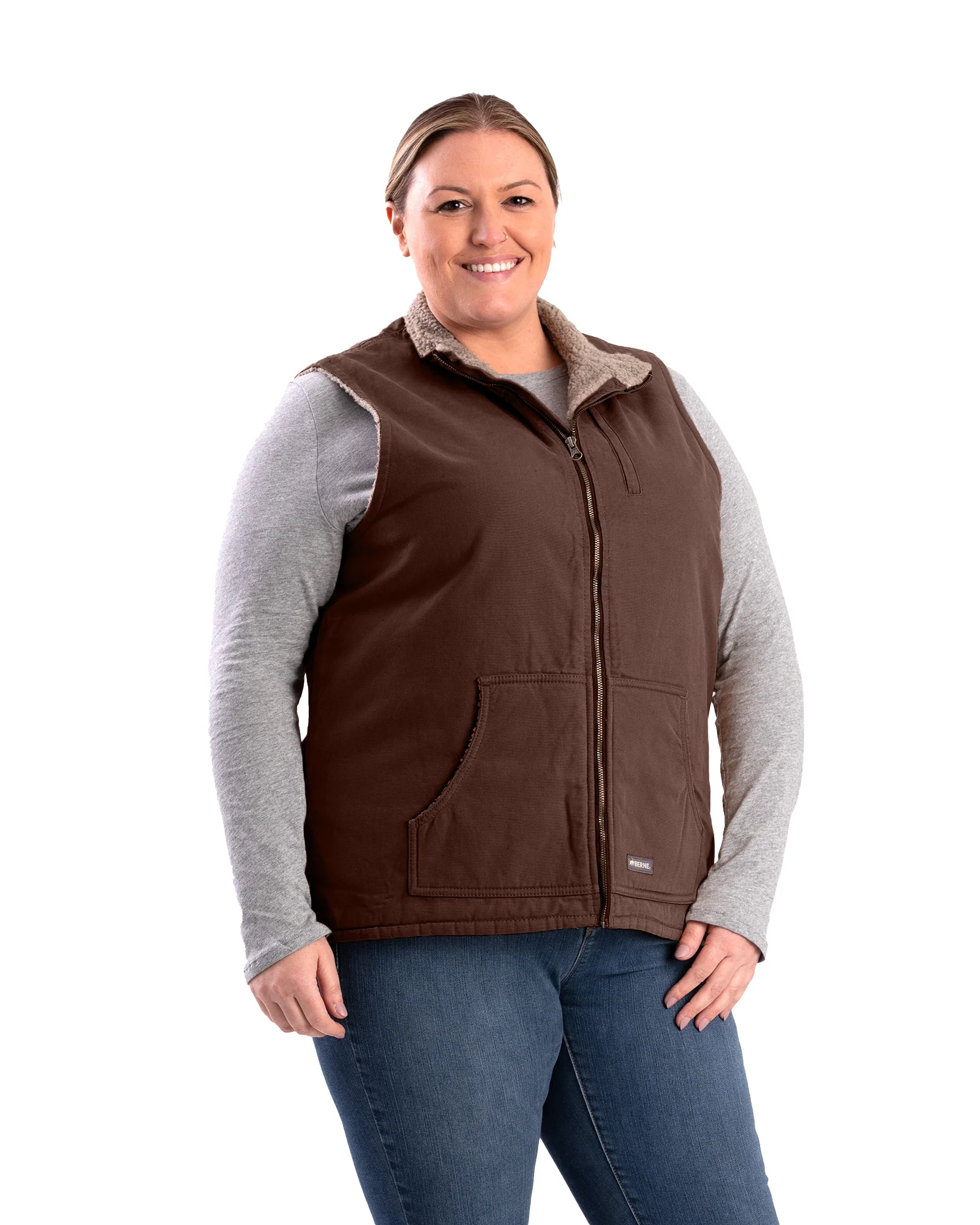 Women's Sherpa-Lined Softstone Duck Vest - Image 4