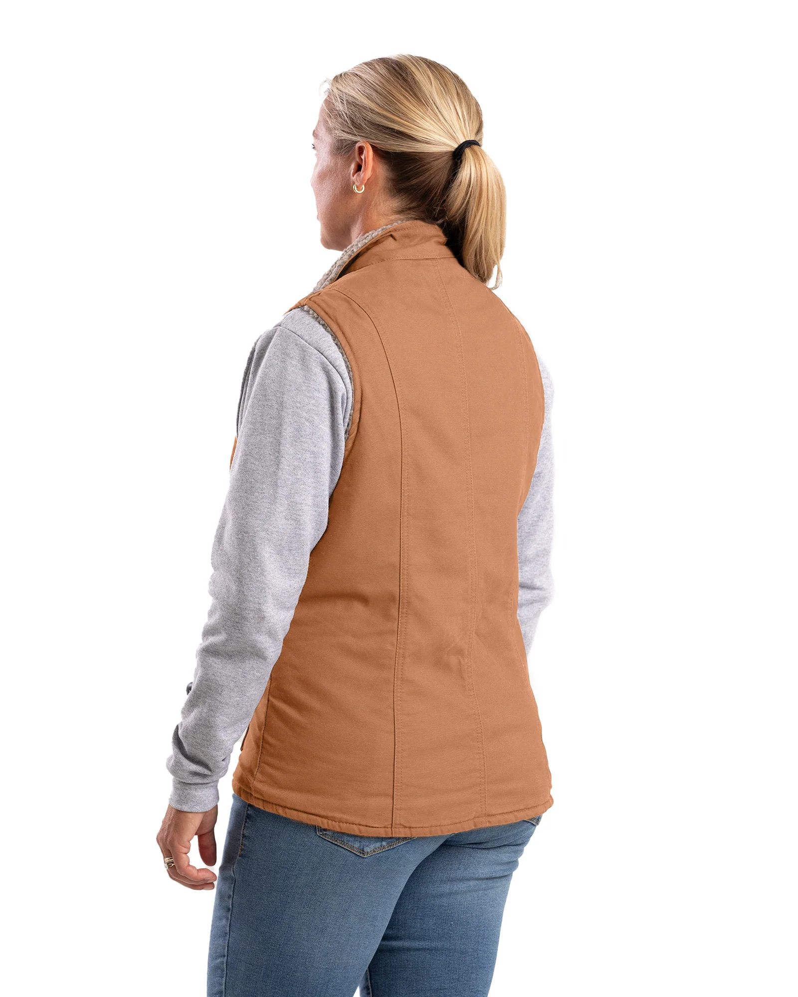 Women's Sherpa-Lined Softstone Duck Vest - Image 7