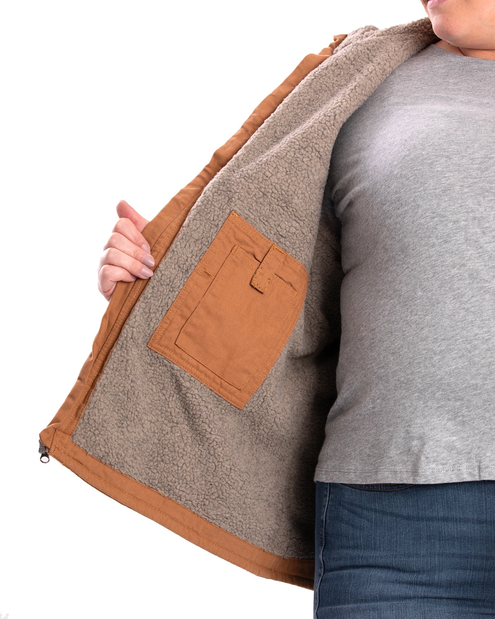 Women's Sherpa-Lined Softstone Duck Vest - Image 9
